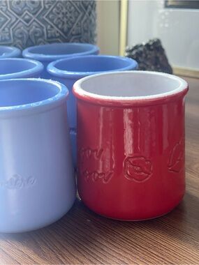 La Fermiere Ceramic Cup Set - Blue and Red